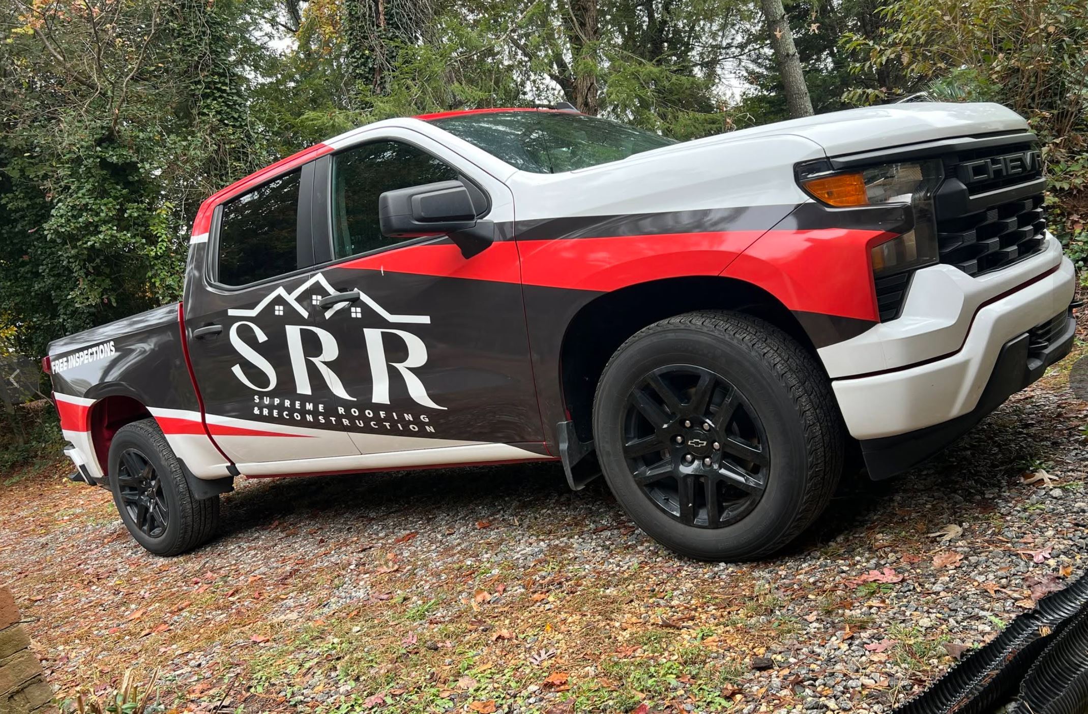 Supreme Roofing SRR truck serving Marietta GA gutter installation